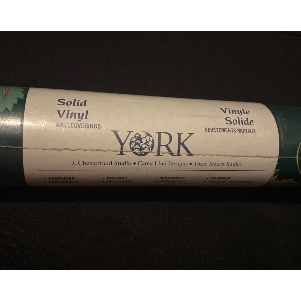 Vintage York Carey Lind Solid Vinyl Wallpaper 56.37 sq ft Green Rare VN-6841